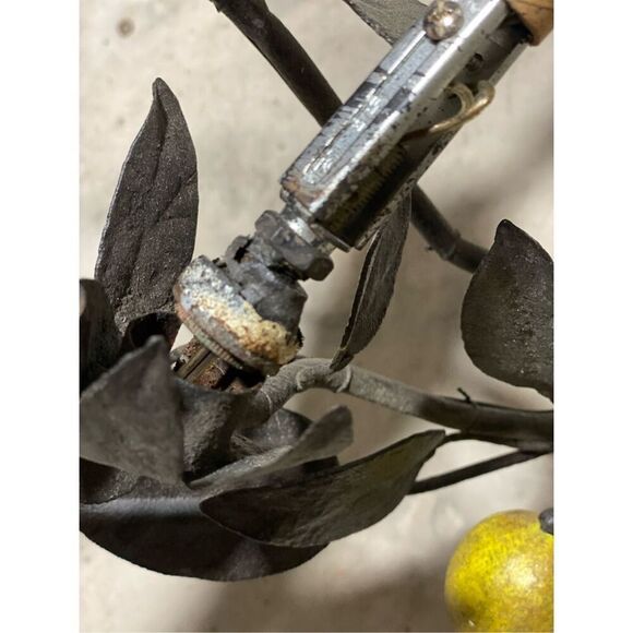 Antique Tole Painted Lemons Wall Sconces Solid Brass 4 Light - Picture 3 of 6